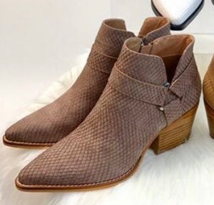 Taupe snake booties
